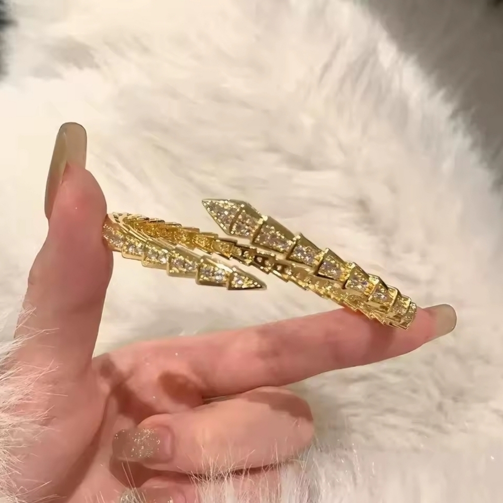 18k Gold Palited Bracelet with Crystal Accents